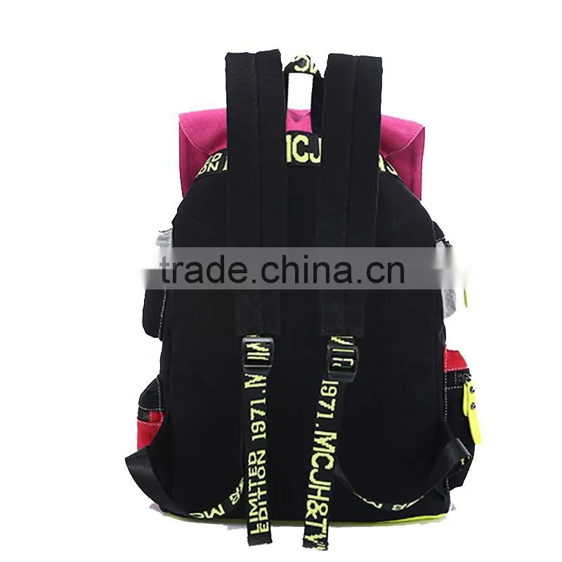 Fashion design canvas sports backpack/teenagers fashion sports backpack bag