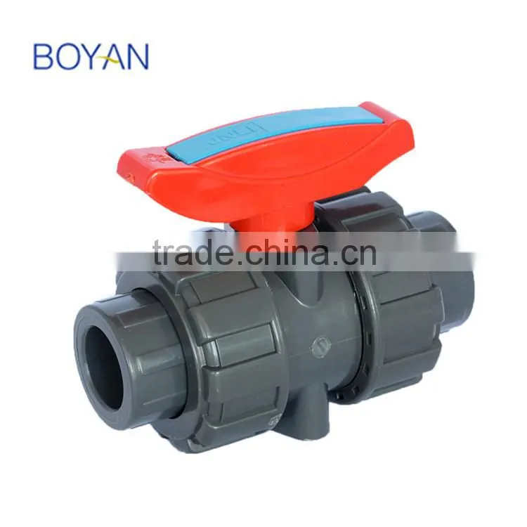 Chinese Supplier Plastic True Union Ball Valve For Irrigation Gray PVC Ball Valve