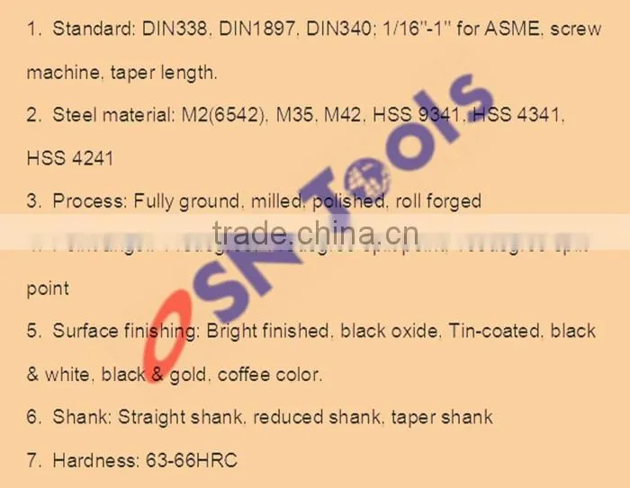 Hss Twist Drill Bit diamond drill bit