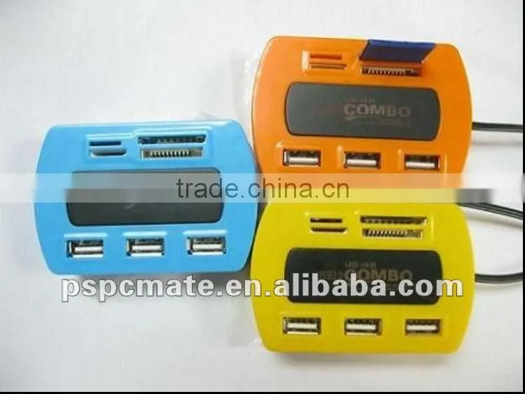 Hot design !!! usb hub combo card reader driver for SD ,TF ,usb with laser logo