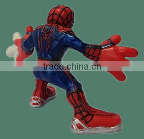 mini plastic spiderman figurine, cartoon character toy