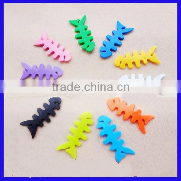 Colourful cute fish bone shape silicone winder by assurance suppliers