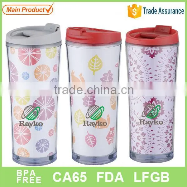 Hot-seling plastic insert paper mug with colorful lid