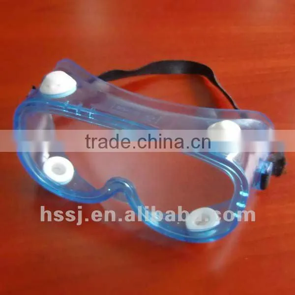 4 indirect vents dental safety goggles 1.3mm PC lens & frame safety goggles transparent safety goggles for sales