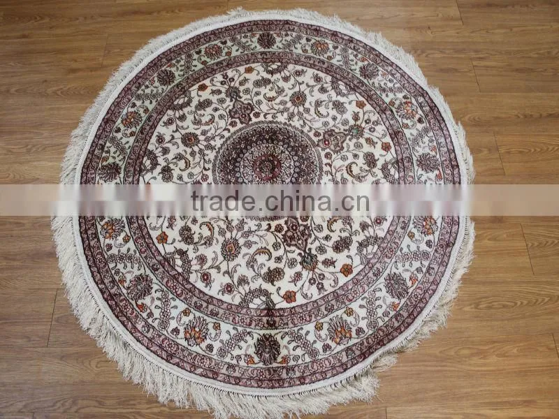turkish round silk rug carpet, handmade carpets, turkish silk carpets