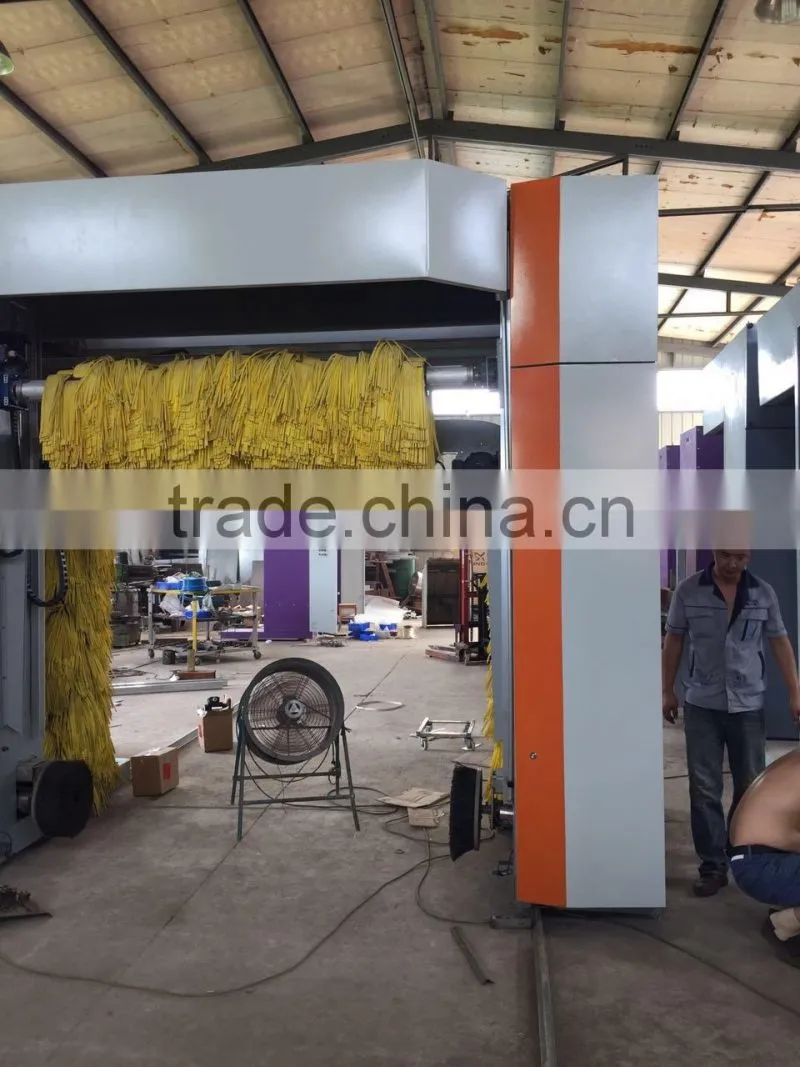Auto car wash machine with 5 brushes
