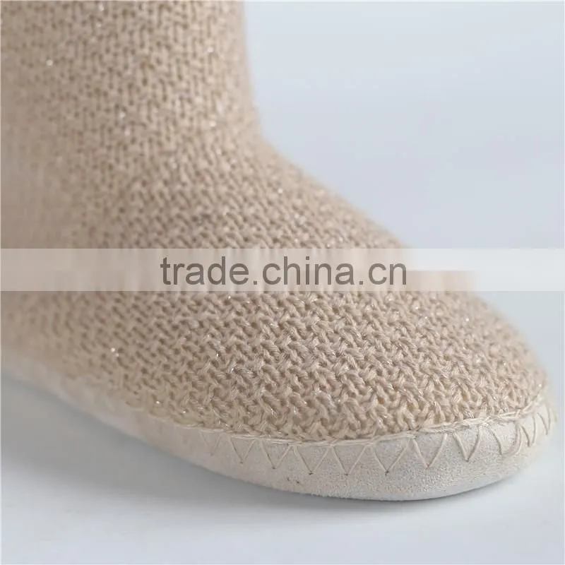 Ladies mix silver knitted boot