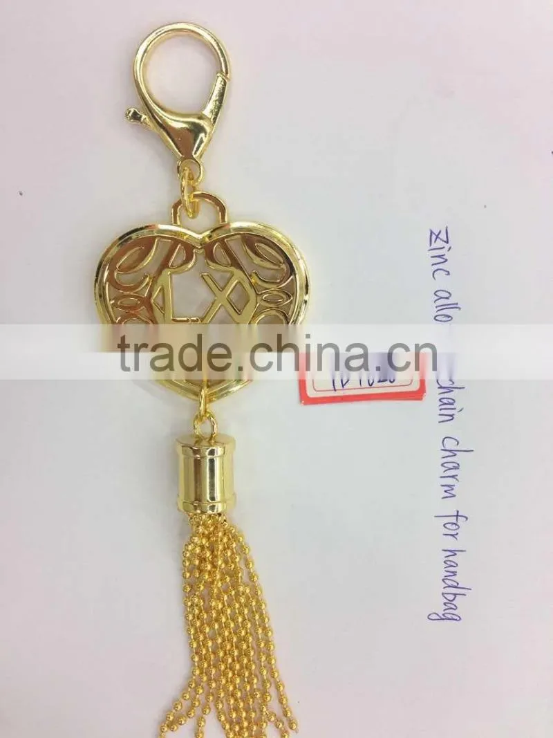 zinc alloy metal keychain charm for handbag