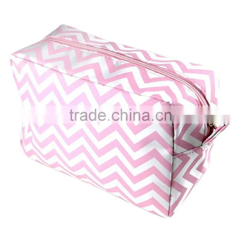 Striped cheap Chevron Make-Up Cosmetic Tote Bag Carry Case