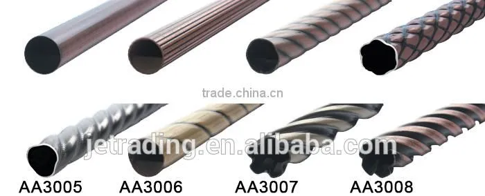 New design powder coating hollow metal iron double curtain rod