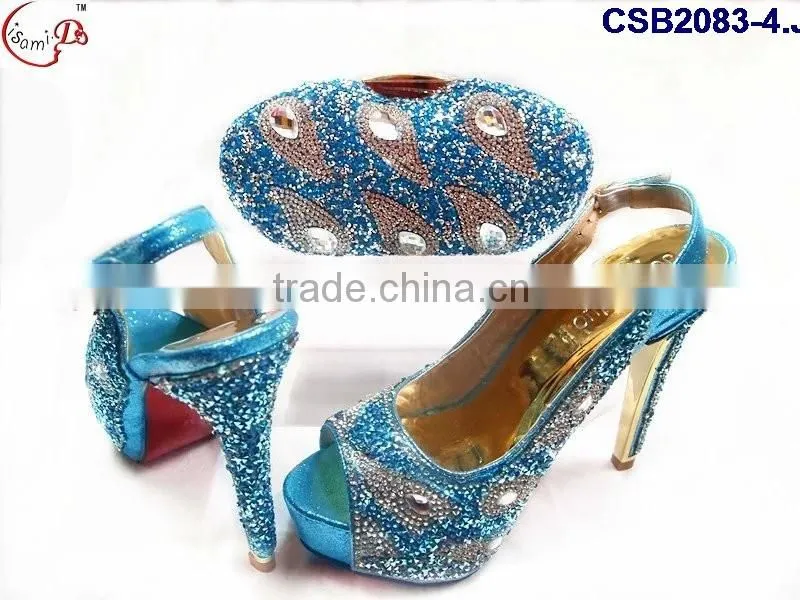 CSB2083 2016 the latest top fashion woman italy style high heel sandal shoes with matching purse/cluth/bag High quality and wha