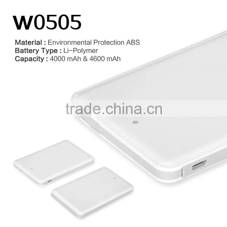 Full color logo printing premium black and white color leather power bank charger with full color logo printing