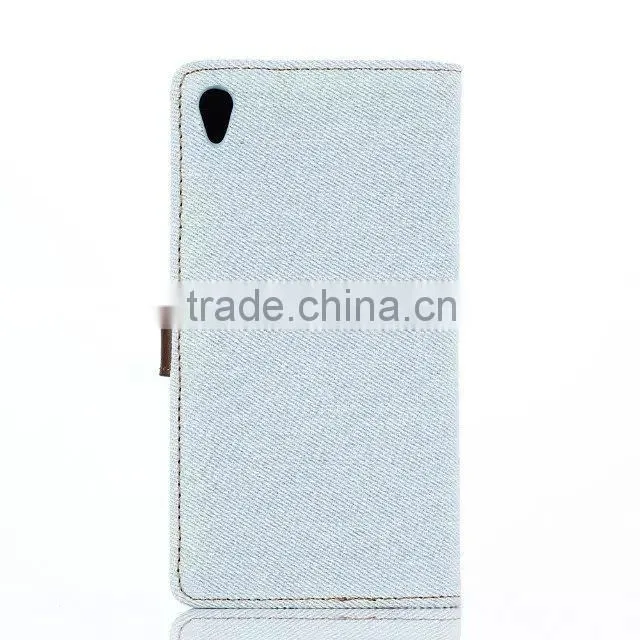 New product case for SONY Z4,special design case for LG phone ,demin style pu leather case for SONY Z4 with wallet