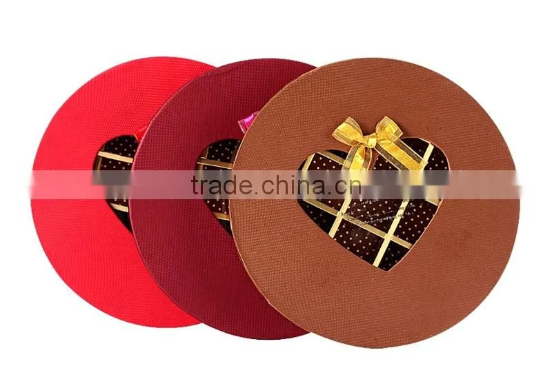 Set up ribbon cardboard packaging chocolate round box