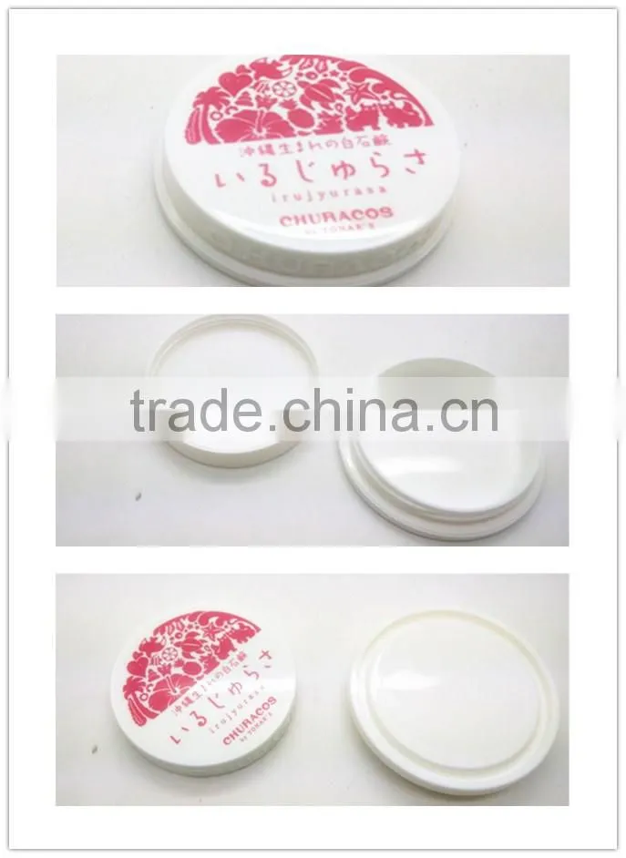 Empty lipstick container and round plastic container