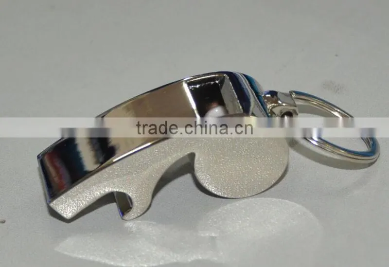 Top grade whistle key chain, whistle with opener / whistle bottle opener