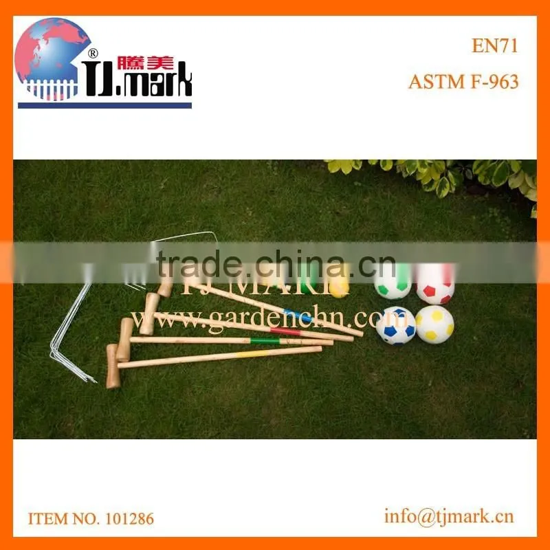 2 player aniaml indoor wooden croquet set for kids