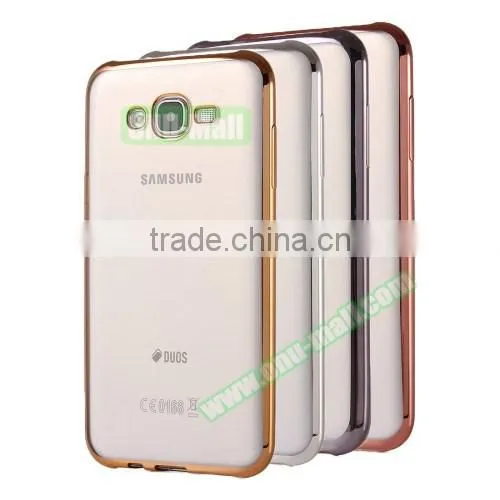 Wholesale Electroplating Soft TPU Cover Case for Galaxy A7, Anti-skidding Back Cover for Samsung A7