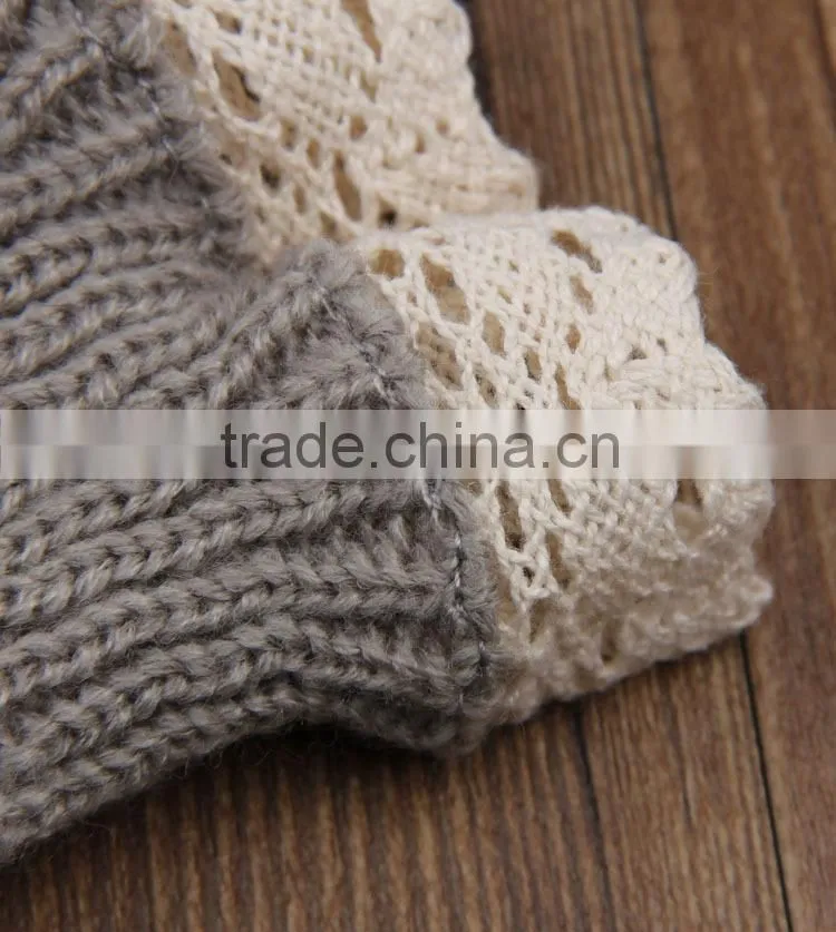 Wholesale hot girls leg warmer knit crochet high legging knee warmer