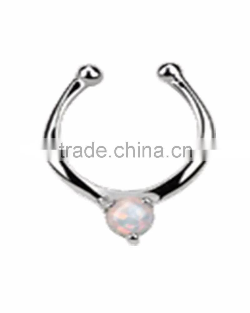 Opal Illusion Faux Clicker Septum Nose Ring