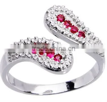 Red Cubic Zirconia Wrap Toe Ring