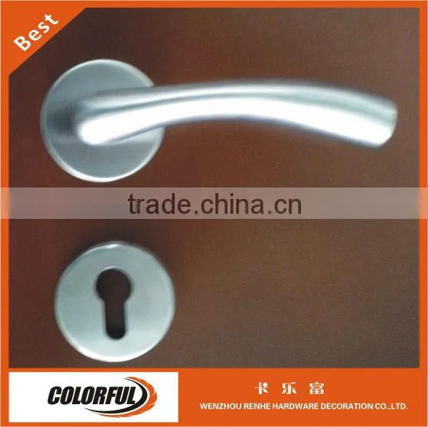wooden Brushed Nickel zamac door handle set