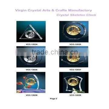 Sliver mechanical crystal table clock
