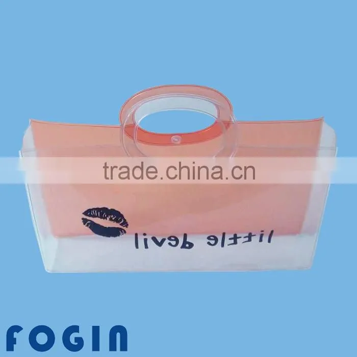 clear vinyl pvc button bags with handles