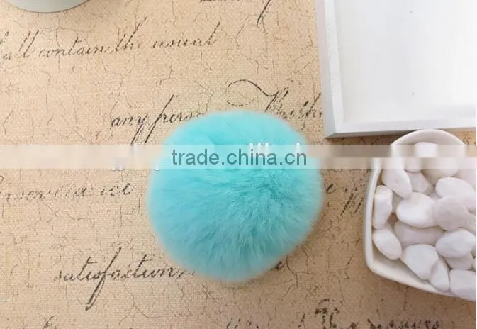 Real Fur Ball Key Chain / Fur Ball Keychain / Rex Rabbit Fur Pom Poms