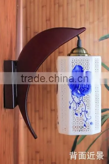 LED wooden wall mounted infrared ceramic wall lamp elegant