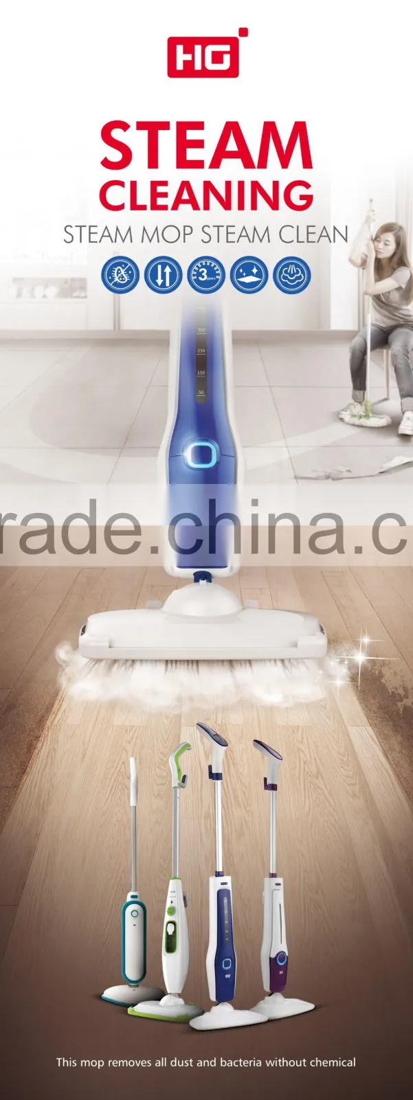 A3 new design high pressure electric steam cleaner detachable triangle head steam mop