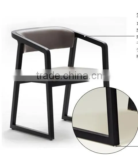 Hermers new design white Color solid wood Leather leisure Chair
