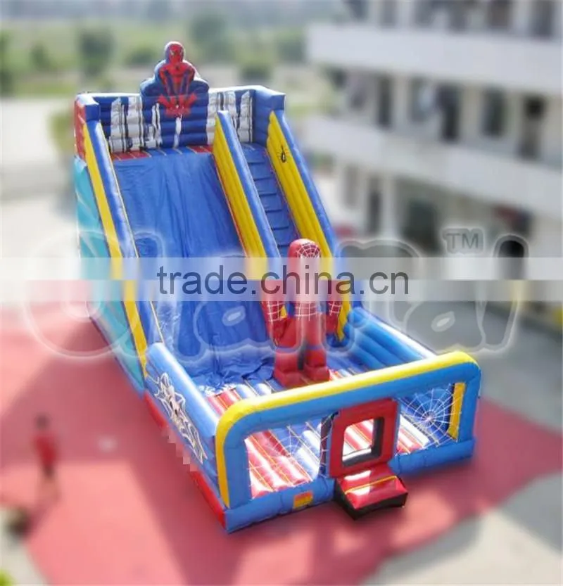 Hot sale commercial inflatable spiderman slide, commercial inflatable slide