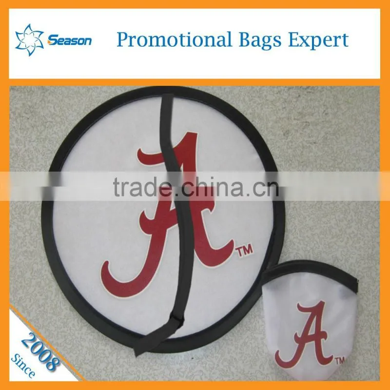 Wholesale promotional novelty big custom frisbee with hole ring frisbee