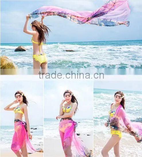 Sexy Women Lady Chiffon Scarves Bikini Swimwear Sun Dress Beach Scarf Veil Wrap