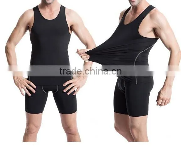 Mens Body Shaper running vest Sports Gym Tank Top Sleeveless Polyester Quick-dry Vest