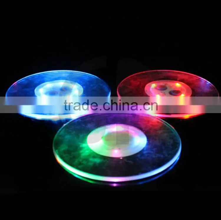 Hot Sale Custom Light up Glowing LED Coasters With Colorful Flashing Lamps