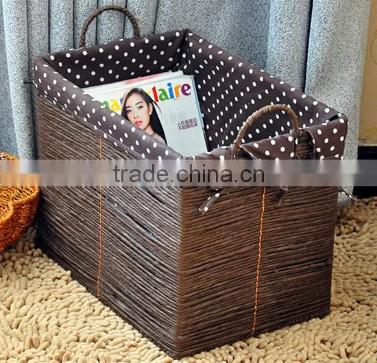 Cheap handmade baskets corn husk basket simple convient weaving storage basket