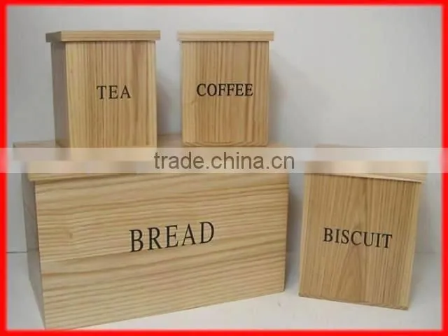 Custom Vertical Wood Bread Storage Bin with Removable Lid and Handle for Bread and Cake Storage