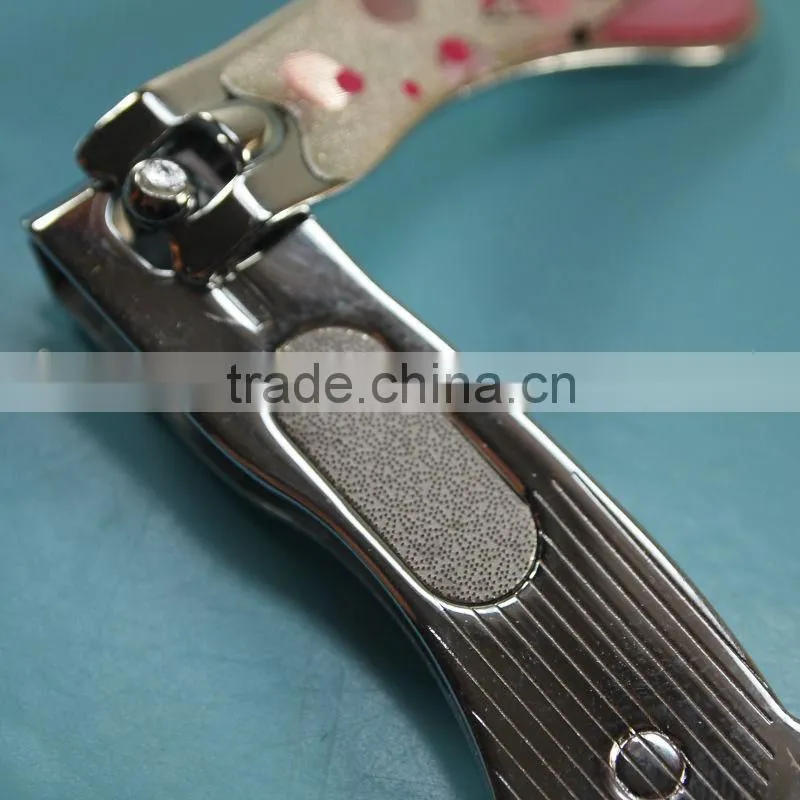 ZJQ-050 Foot shape carbon steel with pretty pattern film finger nail clippers with file