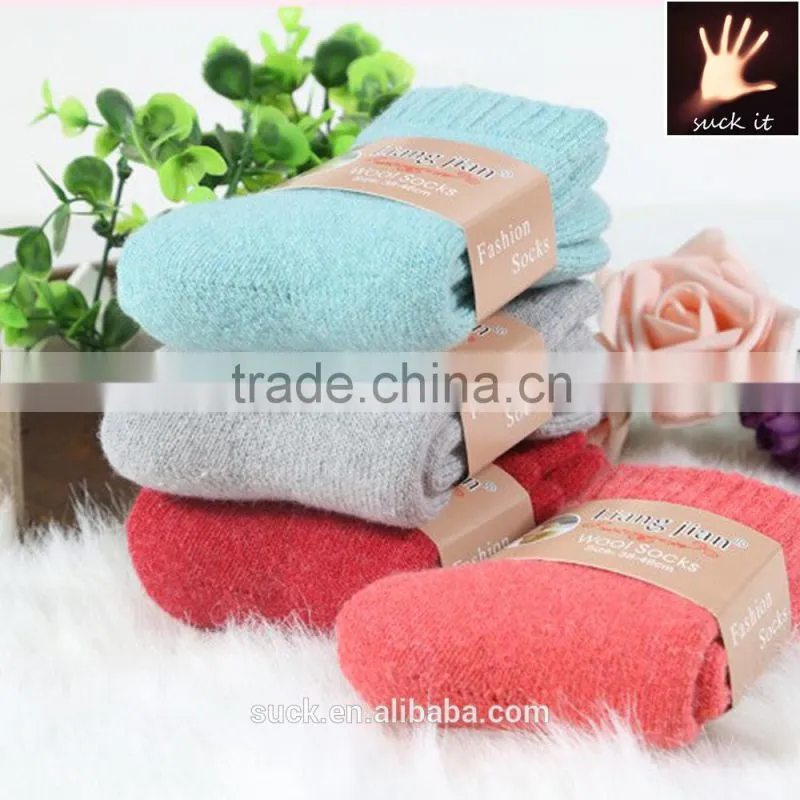 thicken wool plush hosiery winter socks made in china