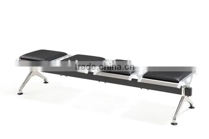 Retail hospital waiting room chair, modern railway bus station waiting seat with PU cushion