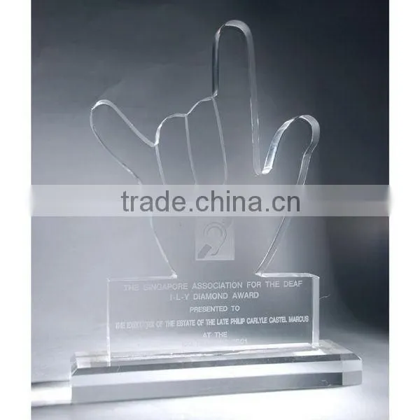 Special new products acrylic paper weight trophy