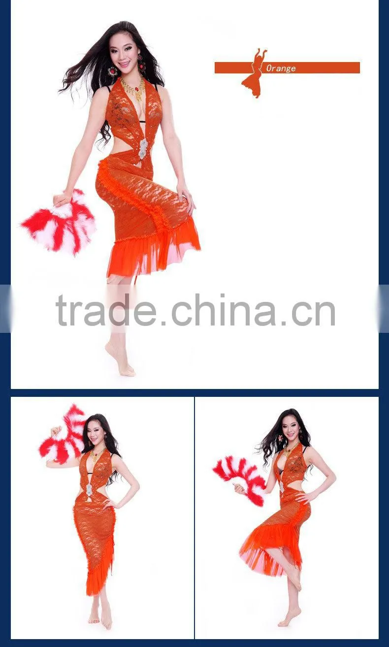 Sexy Indian lace belly dance costume dress for performance