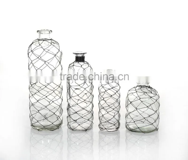 Wrap Wire Clear Glass Vase
