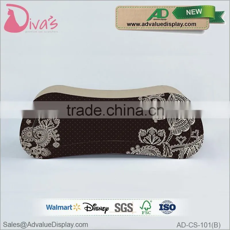 Wholesale pet toy product manufacturer corrugated indoor cat house cardboard cat scratcher with catnip