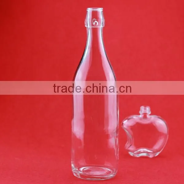 Hot sale cheap lovely frosted liquor bottles apples shape wine bottles crystalesd headef liquor bottle