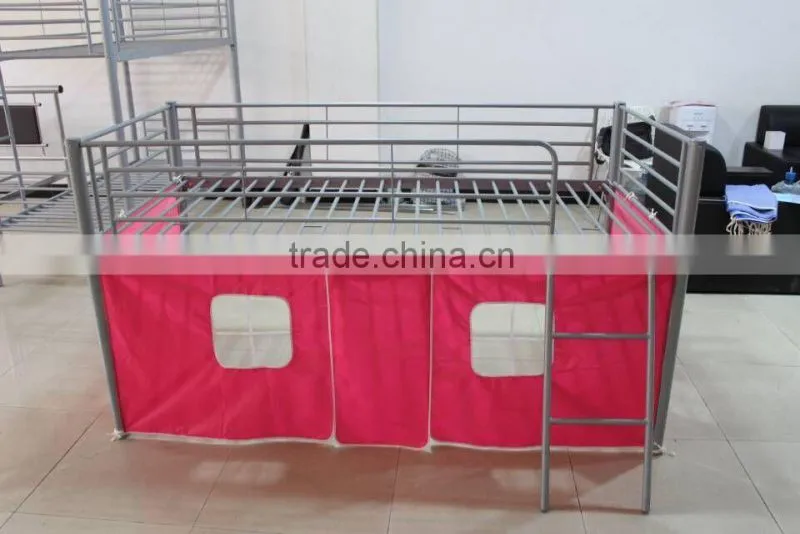 Childrens Novelty Metal Mid Sleeper Bed Bunk Bed with Curtain for girls