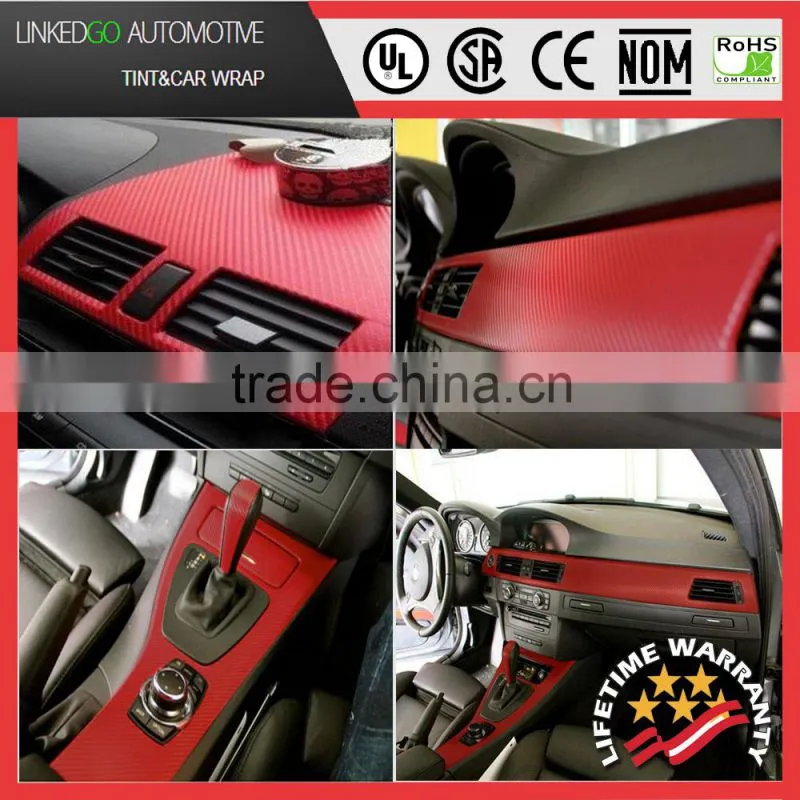 Best Carbon Sticker 3D Red Carbon Fiber 1.52*30M car wrap Vinyl sticker