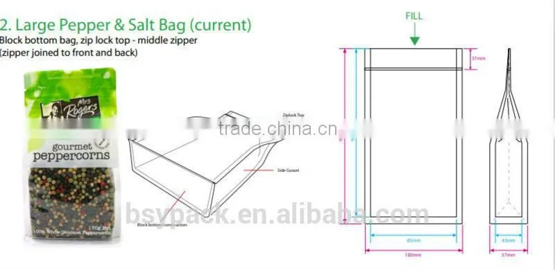 flat bottom Aluminum foil food bag with valve